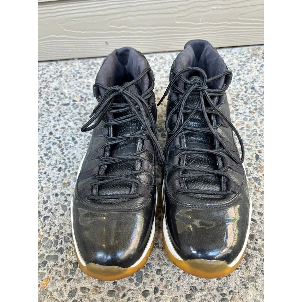 Jordan 11 Retro 72-10 Black Gym Red White 378037-002 Mens Basketball Shoes
